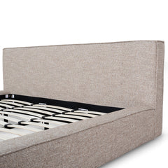 Fabric King Bed Frame | Stonish Beige | Myka Home - View 5
