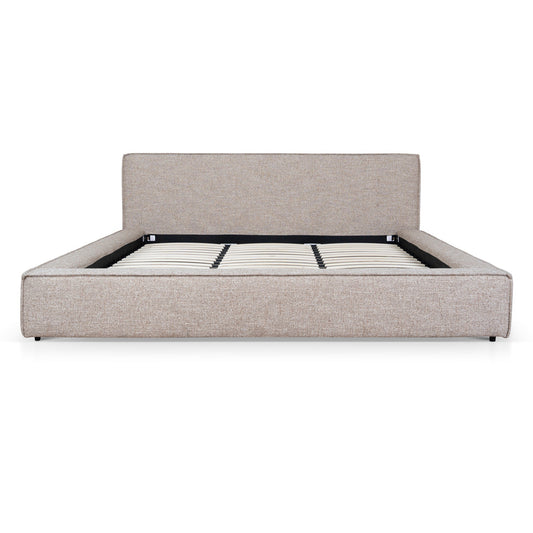 Fabric King Bed Frame | Stonish Beige | Myka Home