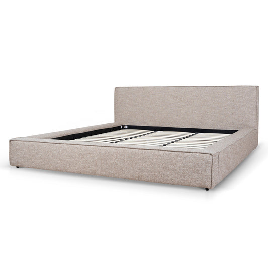 Fabric King Bed Frame | Stonish Beige | Myka Home