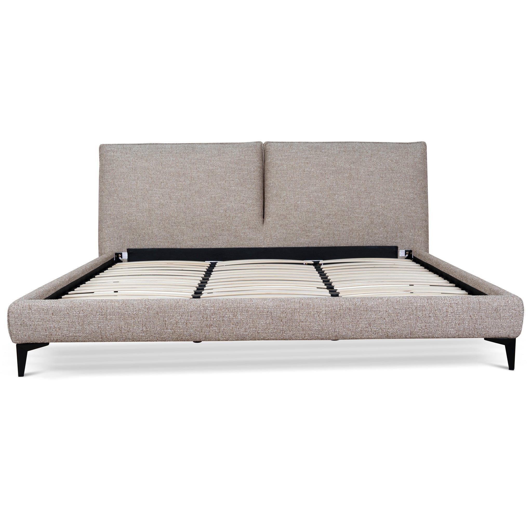 Fabric King Bed Frame | Stonish Beige | Myka Home - View 2