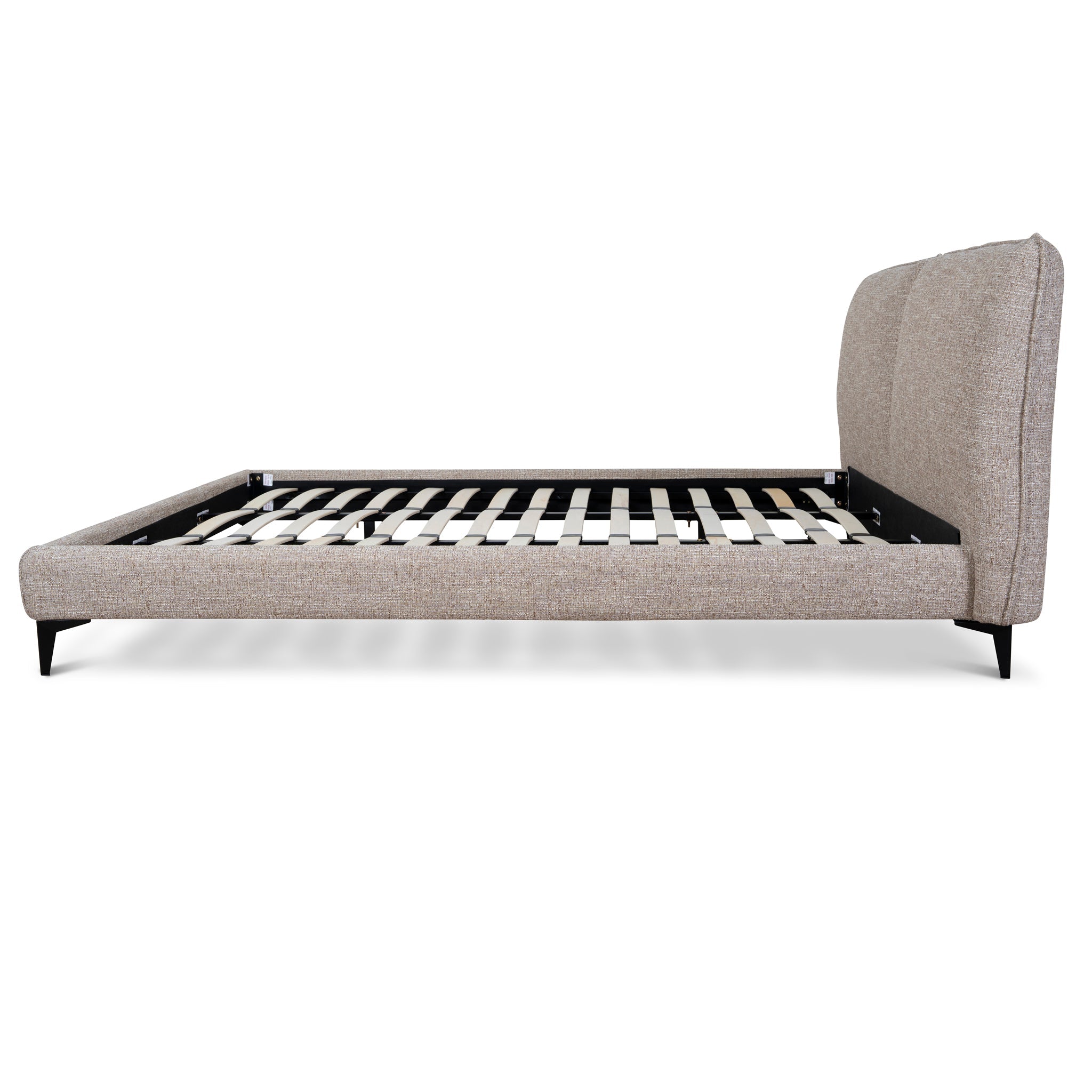 Fabric King Bed Frame | Stonish Beige | Myka Home - View 4