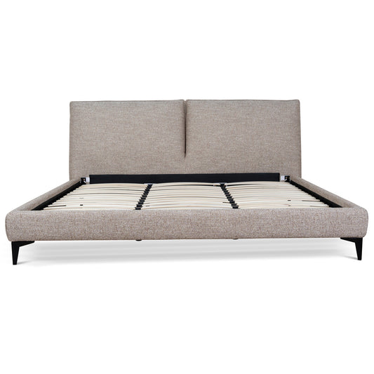 Fabric King Bed Frame | Stonish Beige | Myka Home