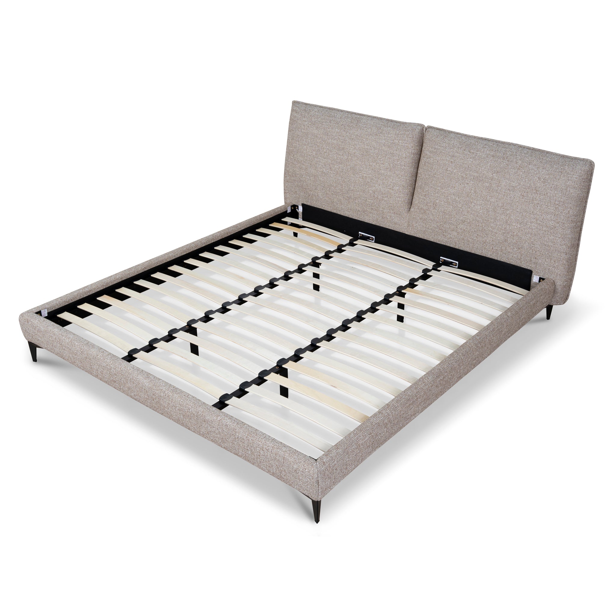 Fabric King Bed Frame | Stonish Beige | Myka Home - View 3