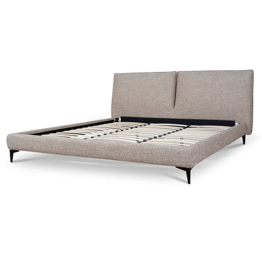 Fabric King Bed Frame | Stonish Beige | Myka Home