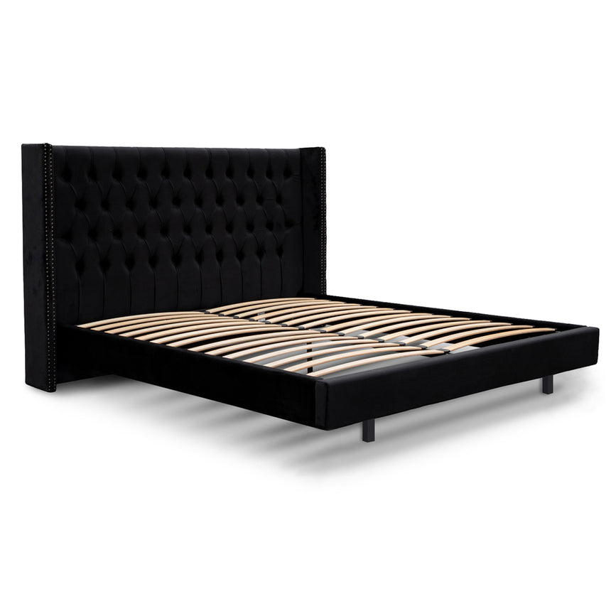 King Bed Frame - Black Velvet - View 7