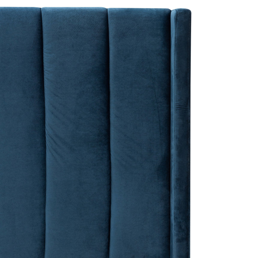 Monaco King Bed Frame | Teal Navy Velvet Storage | Myka Home - View 6
