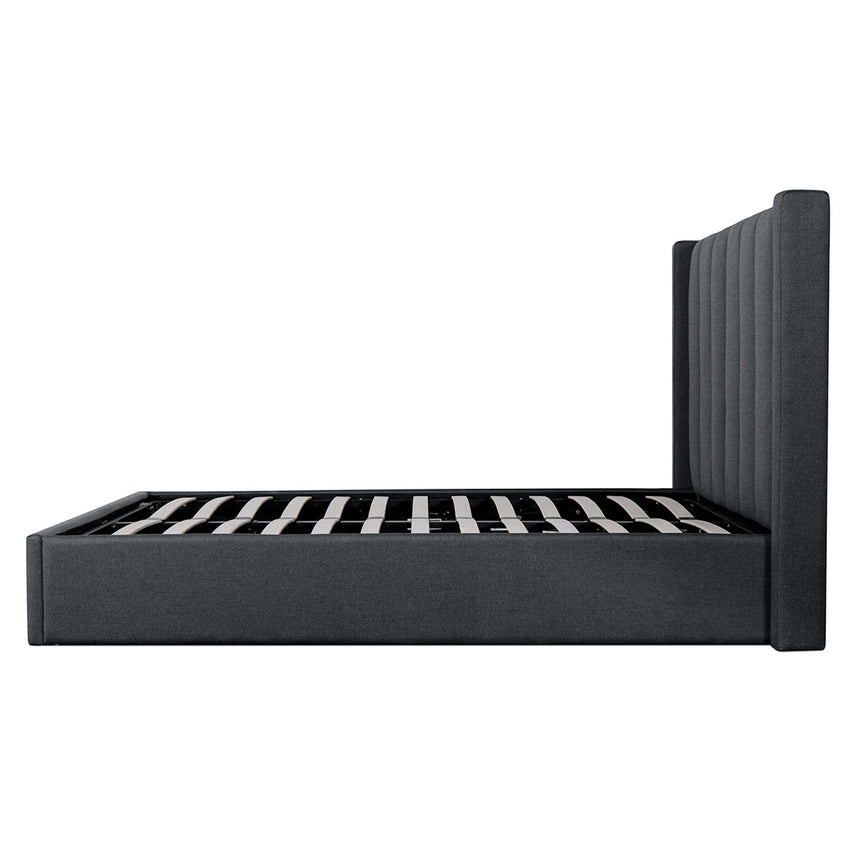 Oslo Queen Bed Frame | Charcoal Grey Storage | Myka Home - View 5