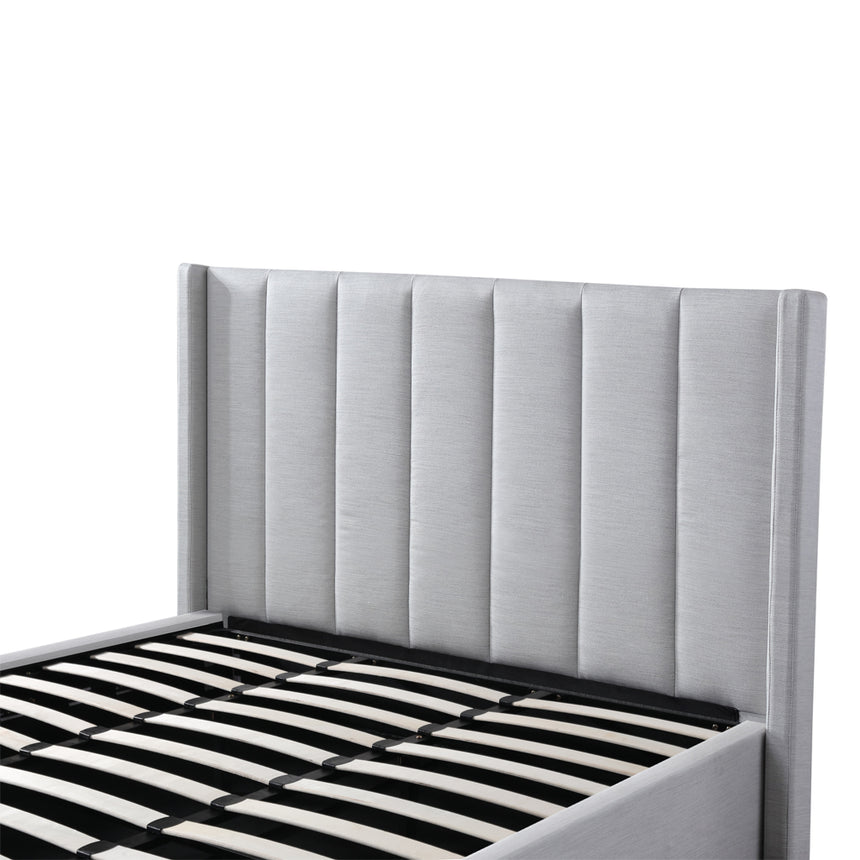 Florence King Bed Frame | Pearl Grey Storage | Myka Home - View 5