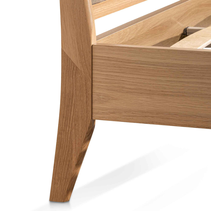 Flax Queen Bed | Beige Oak | Myka Home - View 10