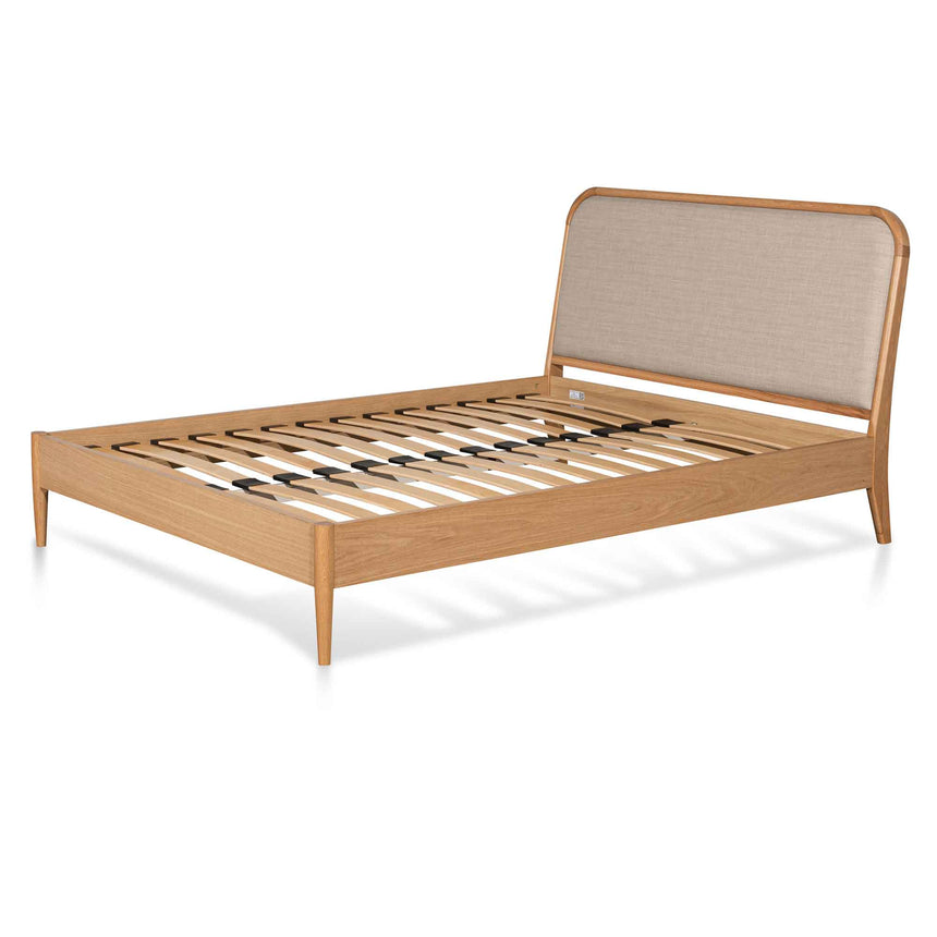 Flax Queen Bed | Beige Oak | Myka Home - View 2