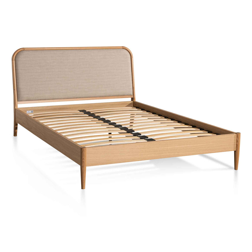 Flax Queen Bed | Beige Oak | Myka Home - View 4