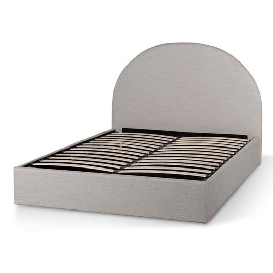 Ex Display - CBD6576-YO Fabric King Bed - Pearl Grey with Storage