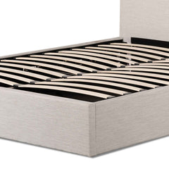 Ex Display - CBD6576-YO Fabric King Bed - Pearl Grey with Storage