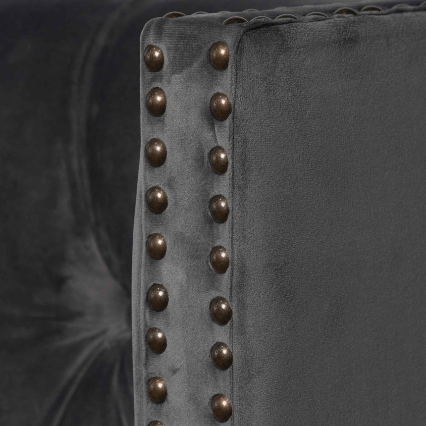 Queen Bed Frame - Charcoal Velvet - View 9