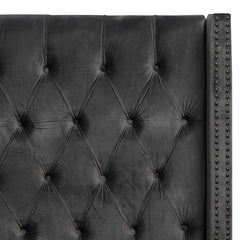 CBD8086-MI Queen Bed Frame - Charcoal Velvet