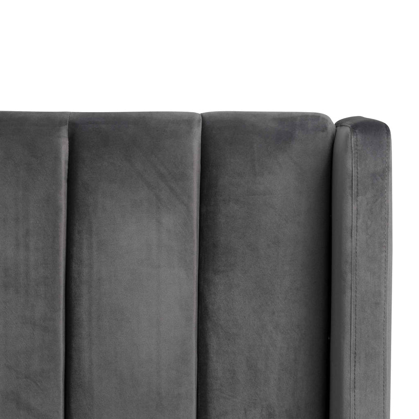King Bed Frame - Charcoal Velvet - View 4