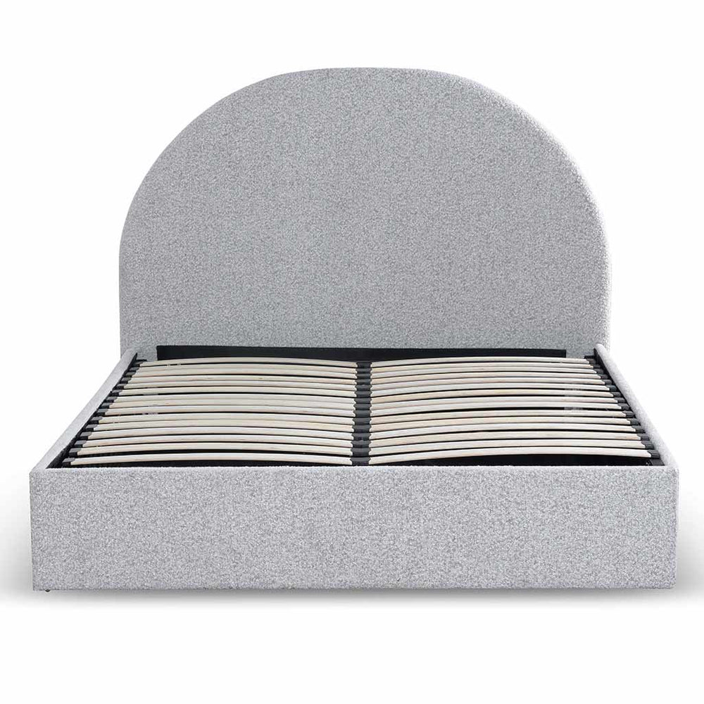 King Sized Bed Frame - Pepper Boucle with Storage - View 2
