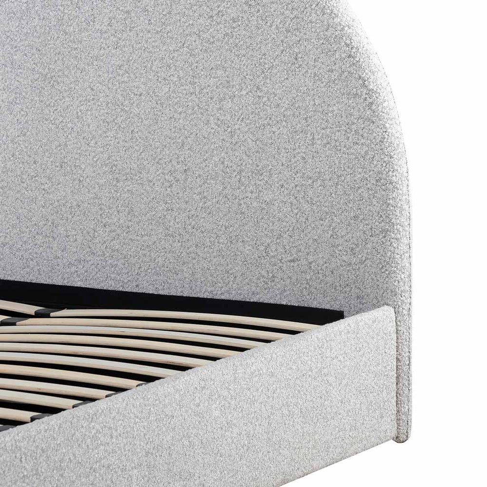King Sized Bed Frame - Pepper Boucle with Storage - View 5