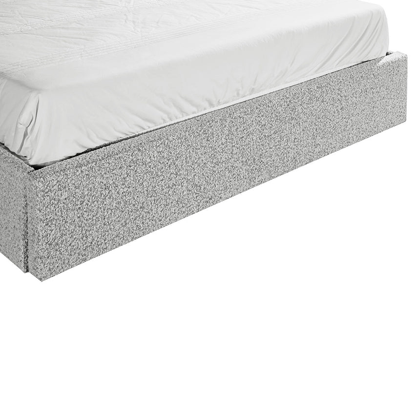 Queen Sized Bed Frame - Cloudy Pepper Boucle with Storage - View 6