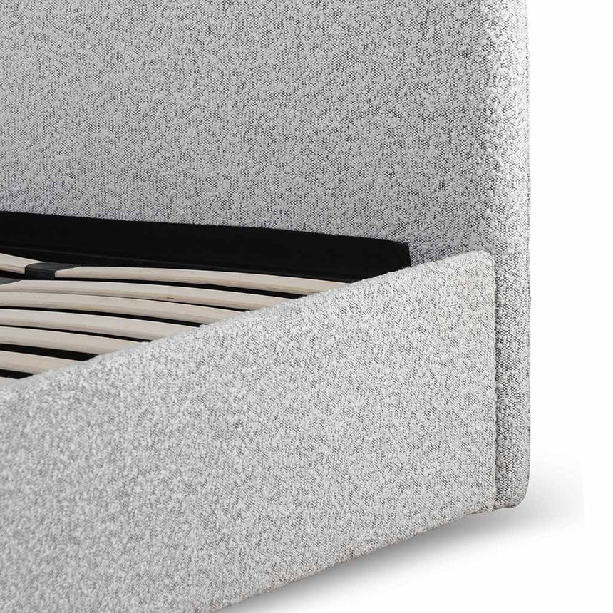 Single Sized Bed Frame - Cloudy Pepper Boucle with Storage - View 5