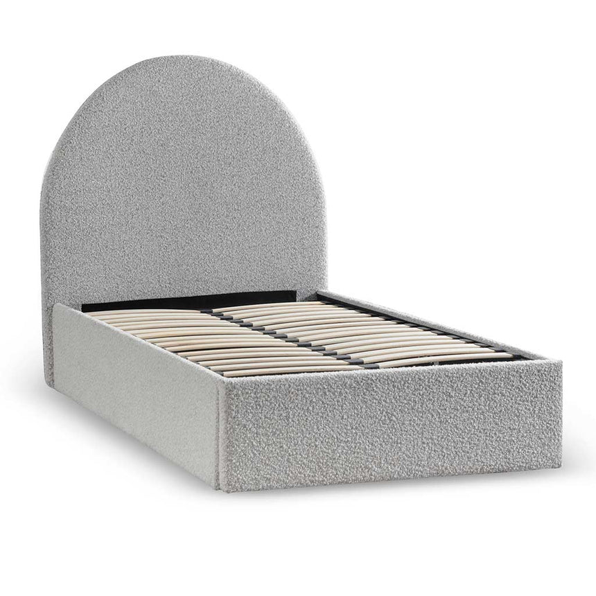 Single Sized Bed Frame - Cloudy Pepper Boucle with Storage - View 4