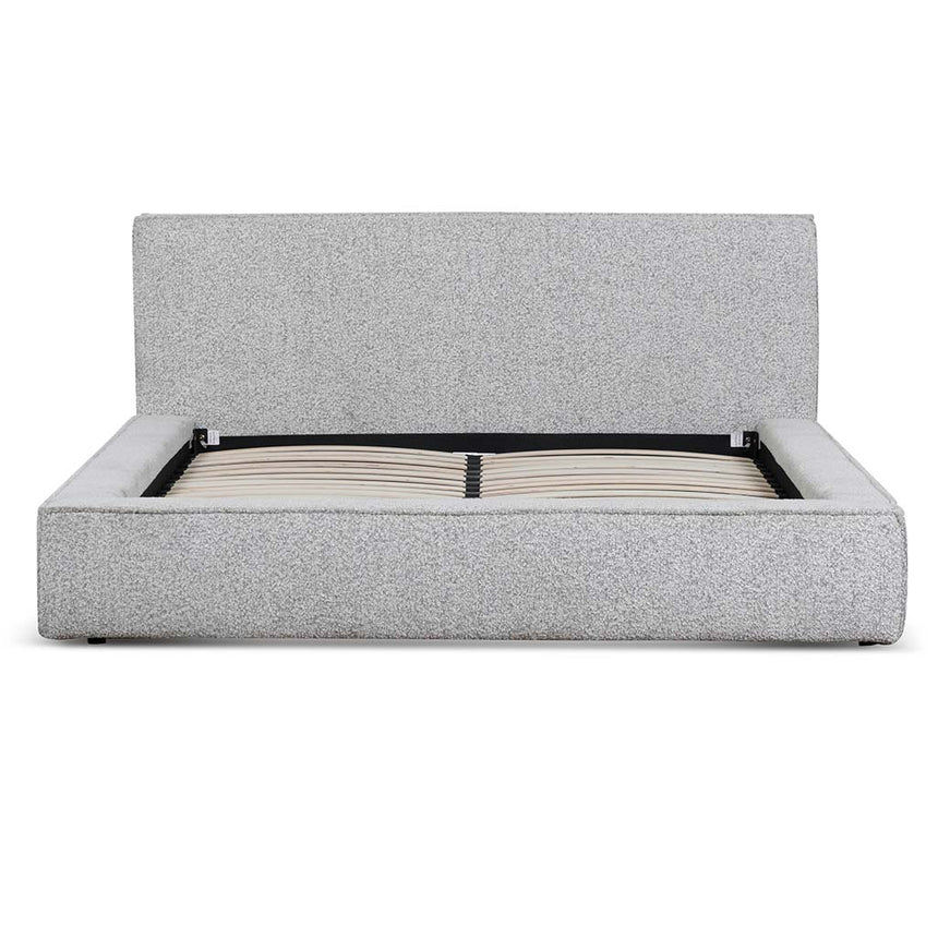 Queen Sized Bed Frame - Cloudy Pepper Boucle - View 2