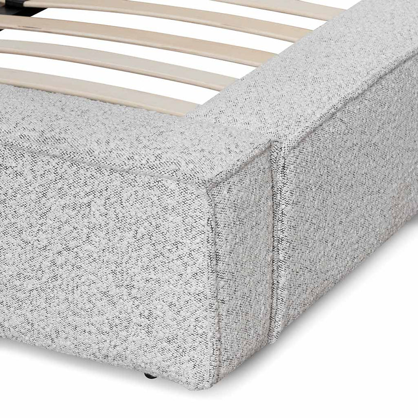 Queen Sized Bed Frame - Cloudy Pepper Boucle - View 10