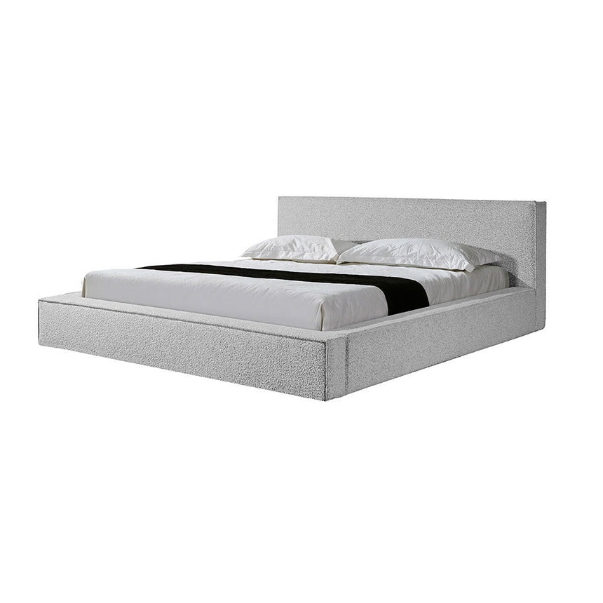 King Sized Bed Frame - Cloudy Pepper Boucle