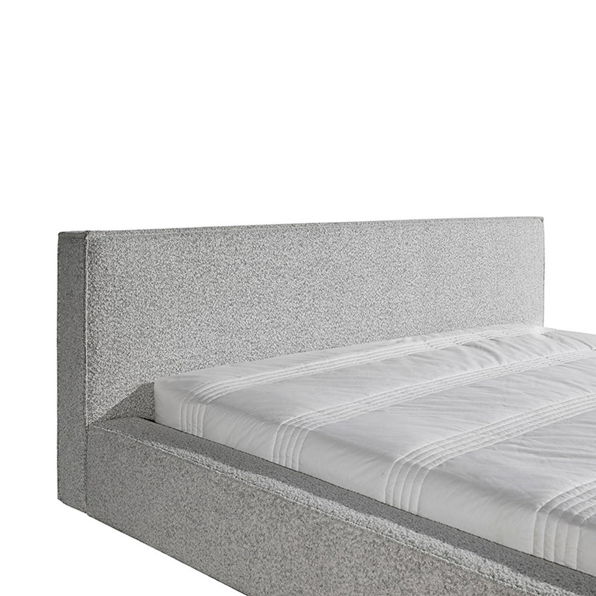 King Sized Bed Frame - Cloudy Pepper Boucle - View 9