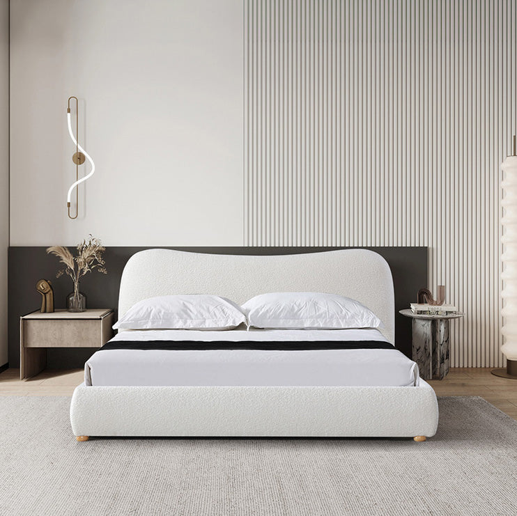 King Bed Frame - Cream White Boucle - View 3