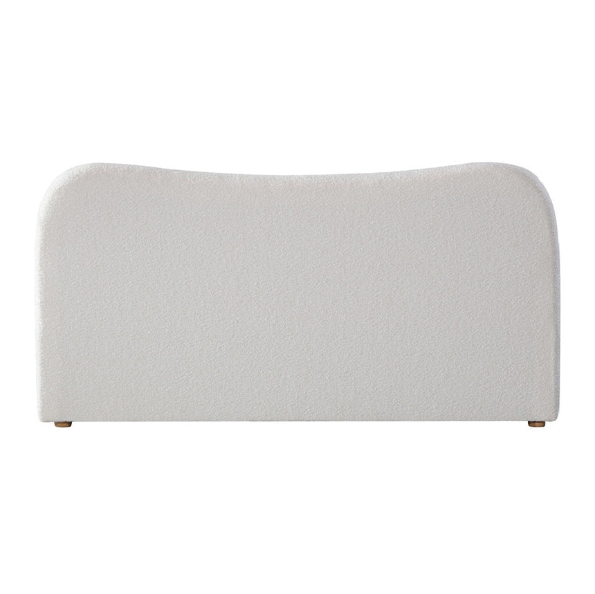 King Bed Frame - Cream White Boucle - View 13
