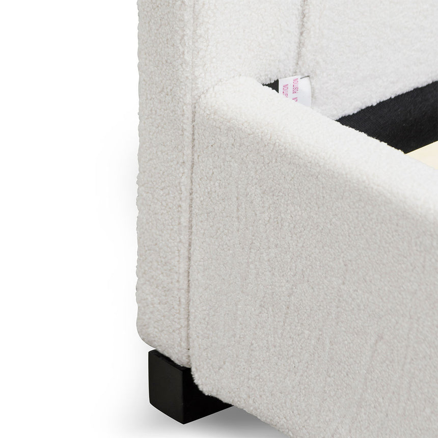 Single Bed Frame - Beige White Fleece - View 8