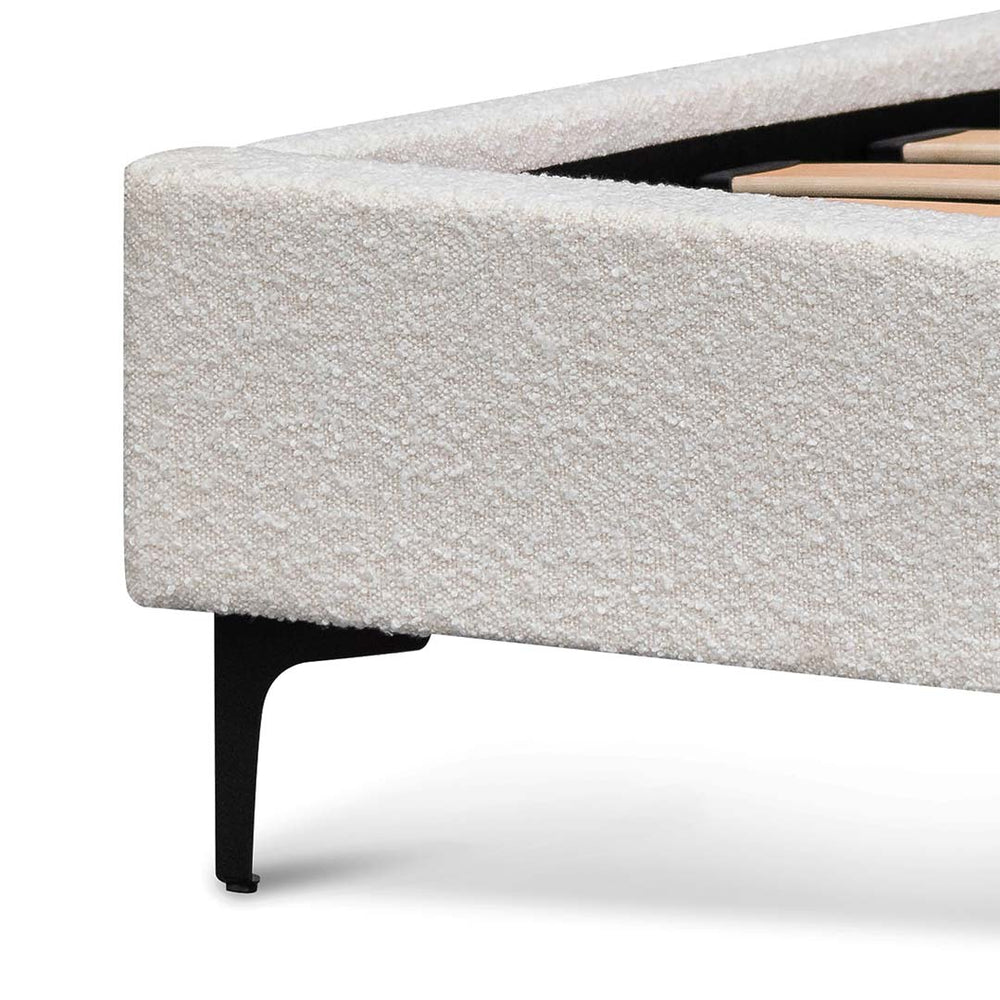 King Bed Frame - Cream White - View 8