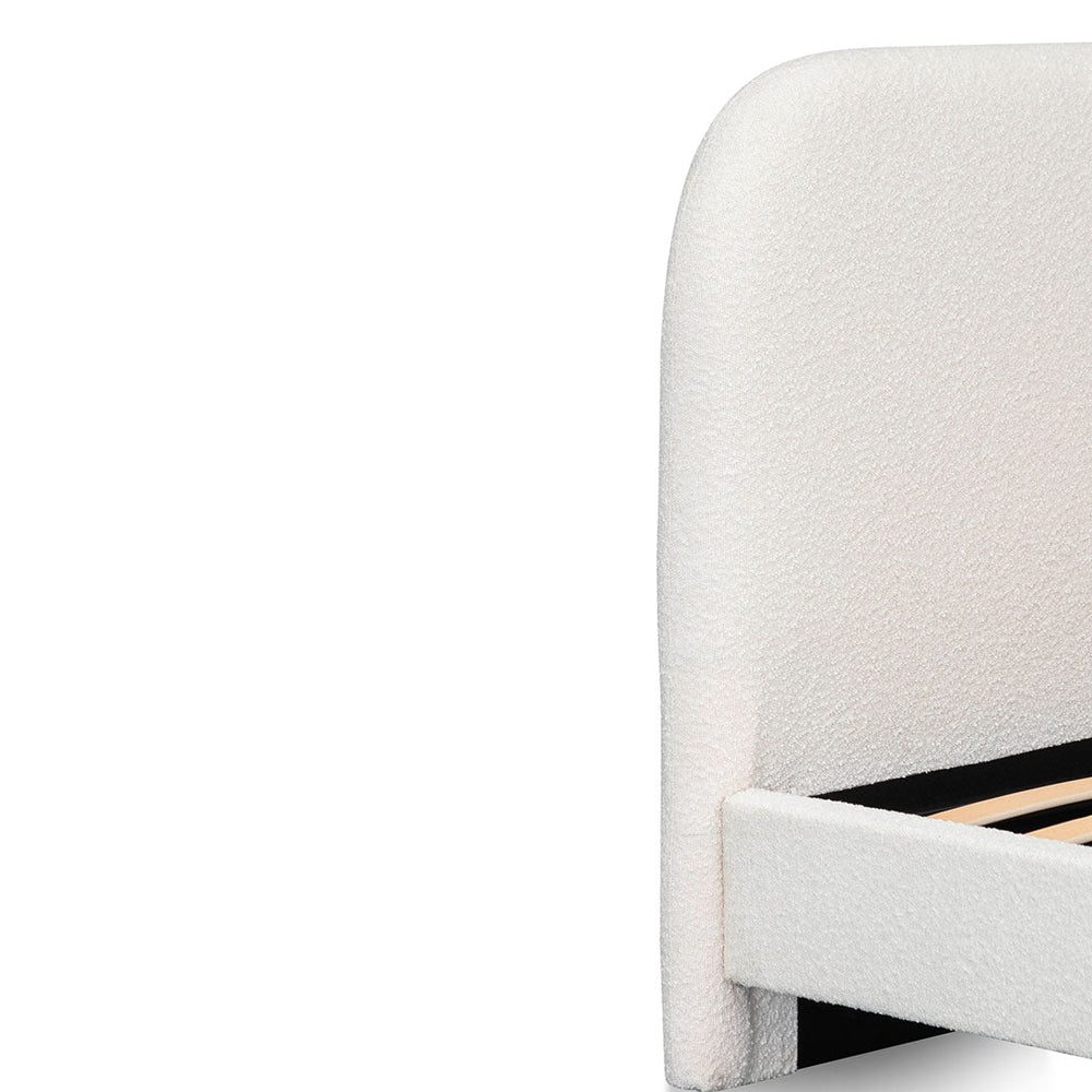 King Bed Frame - Cream White - View 6