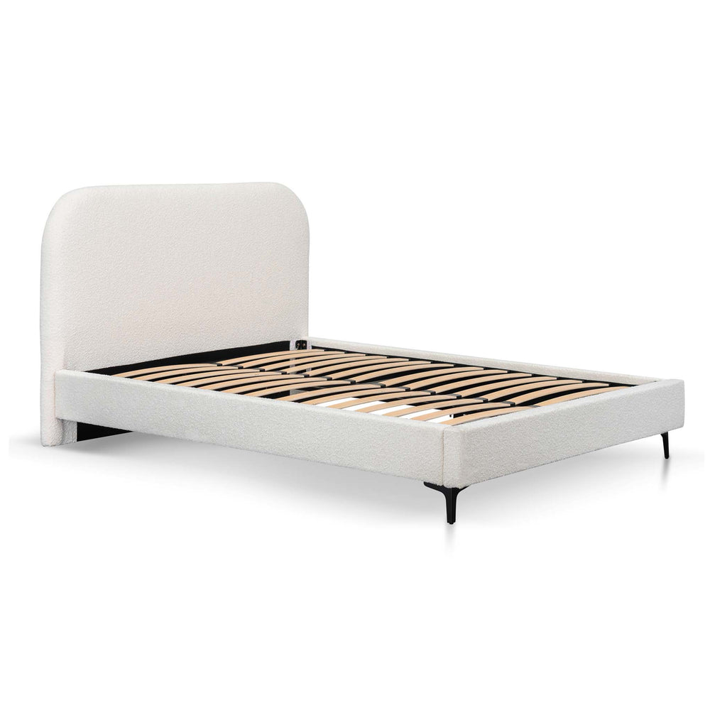 King Bed Frame - Cream White - View 3