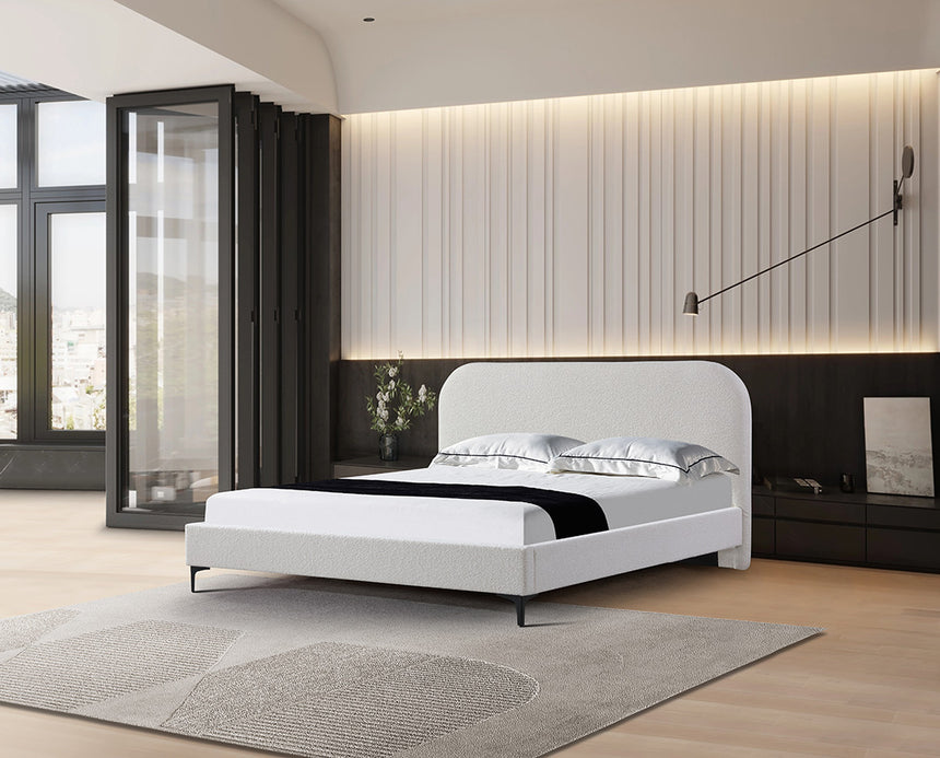 Queen Bed Frame - Cream White - View 2
