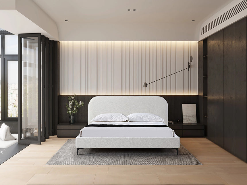 Queen Bed Frame - Cream White - View 3