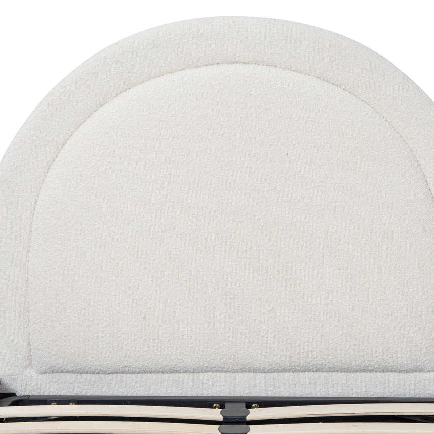 Single Sized Bed Frame - Antique White Boucle with Storage - View 16