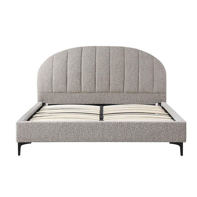 Fabric Queen Bed Frame - Olive brown boucle - View 5