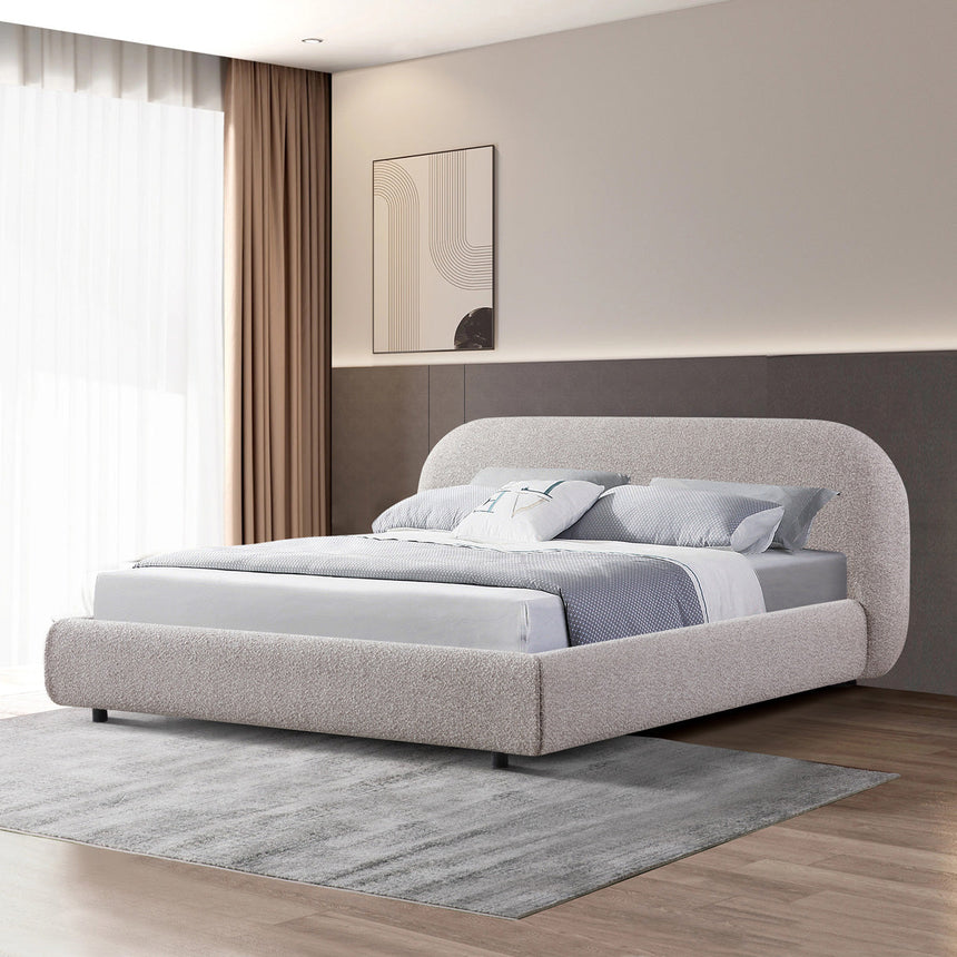 Queen Bed Frame - Olive Brown Boucle - View 2