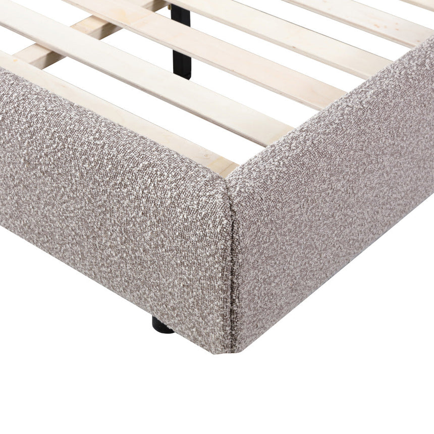 Queen Bed Frame - Olive Brown Boucle - View 13