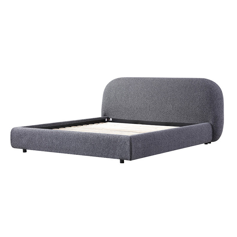 King Bed Frame - Charcoal Pepper Boucle - View 6