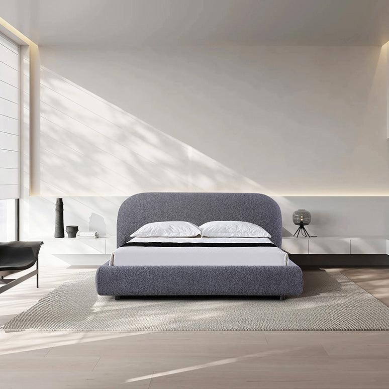 King Bed Frame - Charcoal Pepper Boucle - View 3