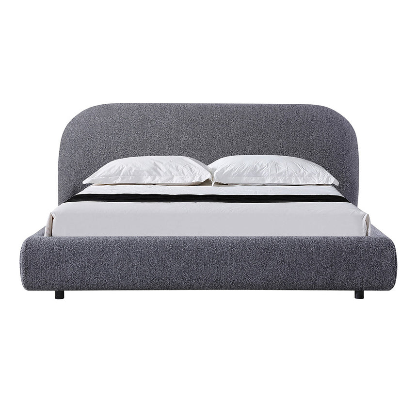 King Bed Frame - Charcoal Pepper Boucle - View 4
