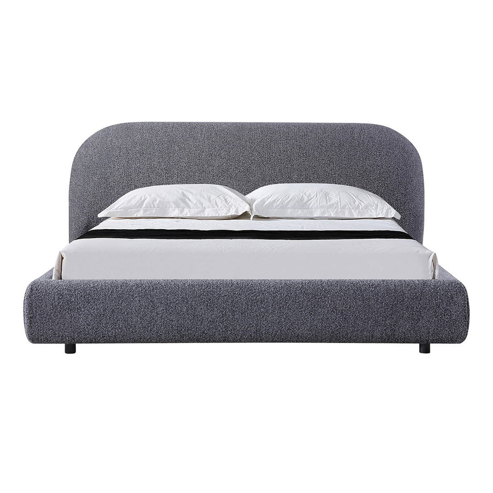 Queen Bed Frame - Charcoal Pepper Boucle - View 4