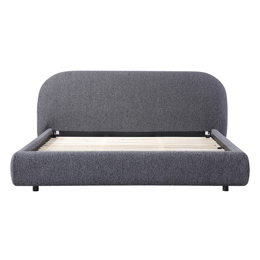 King Bed Frame - Charcoal Pepper Boucle - View 5
