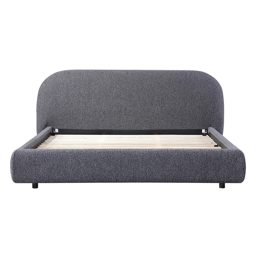 Queen Bed Frame - Charcoal Pepper Boucle - View 5