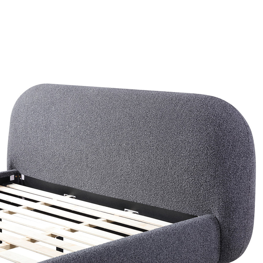 King Bed Frame - Charcoal Pepper Boucle - View 9