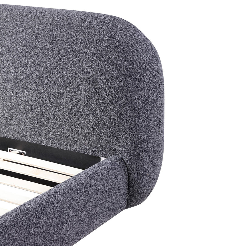 King Bed Frame - Charcoal Pepper Boucle - View 14