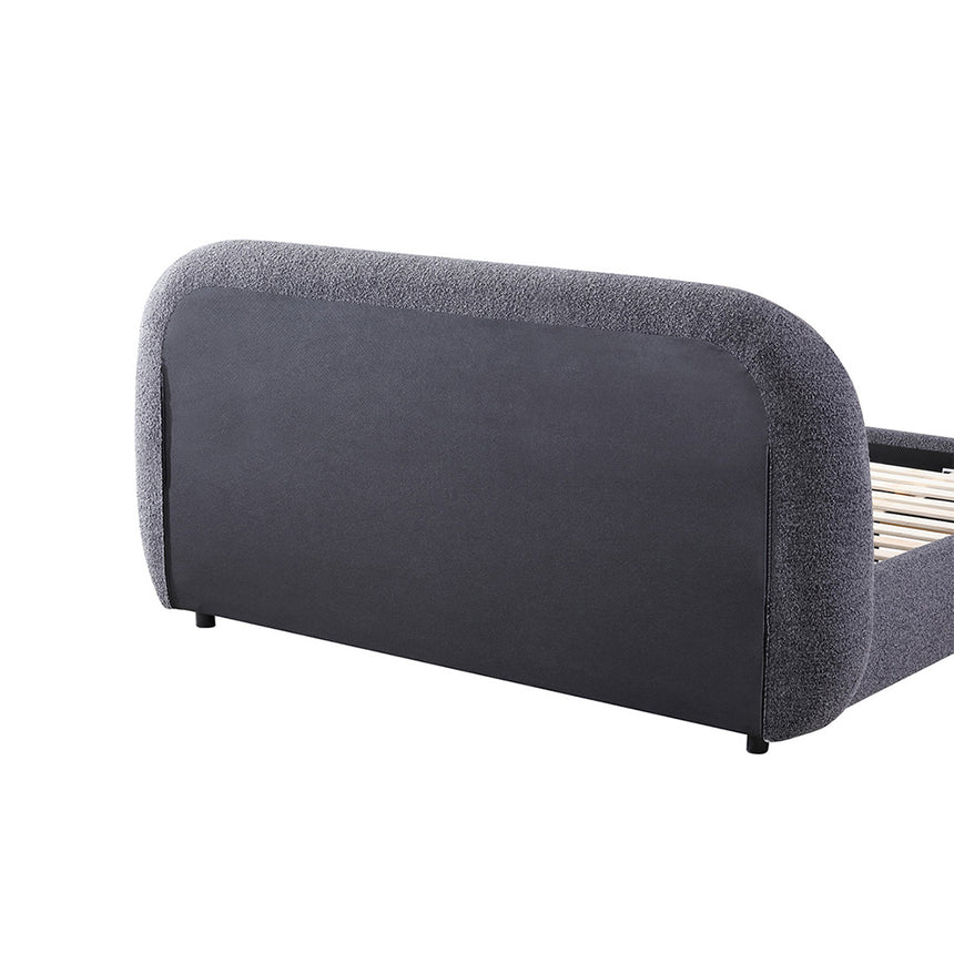 King Bed Frame - Charcoal Pepper Boucle - View 16